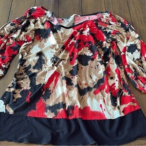 Elegant Women's Red and Black Blouse